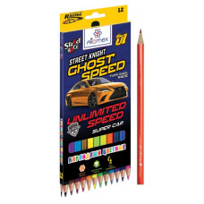 КАРАНДАШИ ЦВЕТНЫЕ "STREET RACE" 12 ЦВ