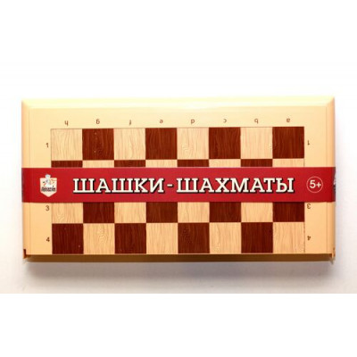ИГРА "ШАШКИ, ШАХМАТЫ" В ПЛАСТИКОВОЙ КОРОБКЕ