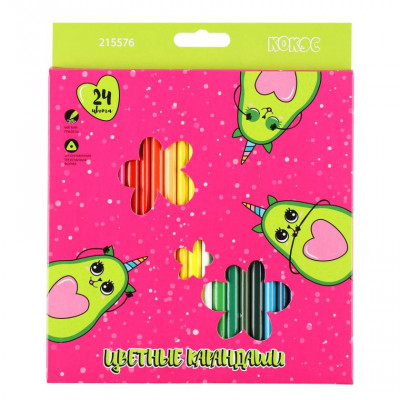 КАРАНДАШИ ЦВЕТНЫЕ "ERGO LIGHT AVOCAT" 24ЦВ