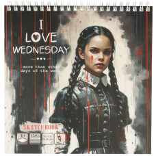 СКЕТЧБУК НА ГРЕБНЕ А5 40 Л 150Г/М2 "WEDNESDAY IMAGE" МЕЛОВАННАЯ БУМАГА