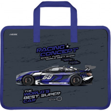 ПАПКА ПОРТФЕЛЬ А4 "RACING CONCEPT'' 33,5*26*10 СМ ПЛАСТИКОВАЯ НА МОЛНИИ С РУЧКАМИ