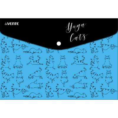 ПАПКА НА КНОПКЕ А4 150МКМ "YOGA CATS"