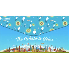 ПАПКА НА КНОПКЕ ЦВ А5 150МКМ "TRAVEL-SIZE THE WORLD IS YOURS"