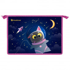 ПАПКА ДЛЯ ТРУДА И ИЗО НА МОЛНИИ А4 SPACE CAT ПЛАСТИК 32,5*23*10СМ