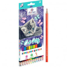 КАРАНДАШИ ЦВЕТНЫЕ "CUTE KITTY" 12 ЦВ