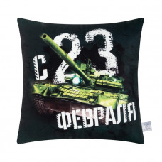 ПОДУШКА ДЕКОРАТИВНАЯ ЭТЕЛЬ 40*40СМ С 23 ФЕВРАЛЯ ВЕЛЮР 100% П/Э