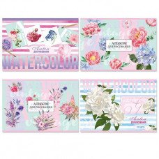 АЛЬБОМ ДЛЯ РИСОВАНИЯ НА СКОБЕ 32 ЛИСТА "WATERCOLOR" 