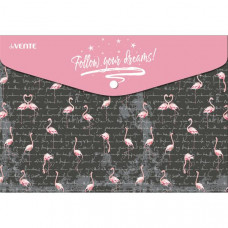ПАПКА НА КНОПКЕ А4 150МКМ "PINK FLAMINGO"