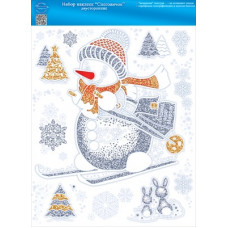 НАКЛЕЙКА ОФОРМИТЕЛЬСКАЯ 21*29СМ "СНЕГОВИЧОК"