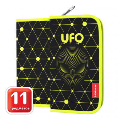 ПЕНАЛ С НАПОЛНЕНИЕМ ДВУХСТВОРЧАТЫЙ "UFO" 20,5*11*2,5СМ