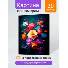 НАБОР ДЛЯ ТВОРЧЕСТВА ХОЛСТ С КРАСКАМИ ПО НОМЕРАМ 30*40 СМ "ЦВЕТЫ НА ТЕМНОМ ФОНЕ" НАБОР ДЛЯ ТВОРЧЕСТВА ХОЛСТ С КРАСКАМИ ПО НОМЕРАМ 30*40 СМ "ЦВЕТЫ НА ТЕМНОМ ФОНЕ"