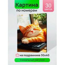 НАБОР ДЛЯ ТВОРЧЕСТВА ХОЛСТ С КРАСКАМИ ПО НОМЕРАМ 30*40 СМ "СПЯЩИЙ МИЛЫЙ КОТИК" НАБОР ДЛЯ ТВОРЧЕСТВА ХОЛСТ С КРАСКАМИ ПО НОМЕРАМ 30*40 СМ "СПЯЩИЙ МИЛЫЙ КОТИК"