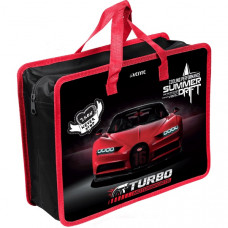 ПАПКА ПОРТФЕЛЬ А4 "TURBO'' 33,5*26*10 СМ ПЛАСТИКОВАЯ НА МОЛНИИ С РУЧКАМИ
