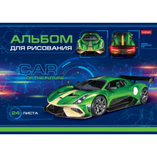 АЛЬБОМ ДЛЯ РИСОВАНИЯ НА СКОБЕ 24 ЛИСТА "CAR DESIGN" 