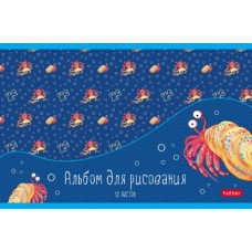 АЛЬБОМ ДЛЯ РИСОВАНИЯ НА СКОБЕ 12 ЛИСТОВ "В СИНЕМ МОРЕ"  
