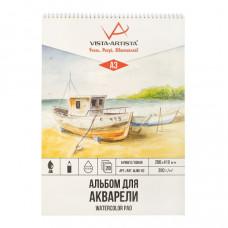 АЛЬБОМ ДЛЯ АКВАРЕЛИ НА ГРЕБНЕ А3 20Л "VISTA-ARTISTA" 200Г/М2