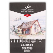 АЛЬБОМ ДЛЯ ЭСКИЗОВ НА СКЛЕЙКЕ А5 20Л "VISTA-ARTISTA" АЛЬБОМ ДЛЯ ЭСКИЗОВ НА СКЛЕЙКЕ А5 20Л "VISTA-ARTISTA"
