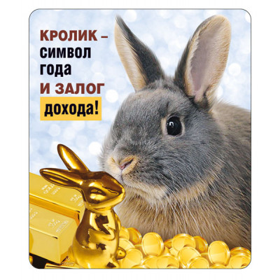 МАГНИТИК ВИНИЛОВЫЙ "КРОЛИК - СИМВОЛ ГОДА"