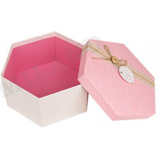КОРОБКА ПОДАРОЧНАЯ ШЕСТИУГОЛЬНАЯ 19*16,5*8,5СМ