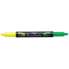 МАРКЕР ТЕКСТОВЫДЕЛИТЕЛЬ PENTEL TWIN CHECKER ЖЕЛТО-САЛАТОВЫЙ