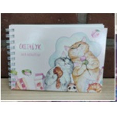СКЕТЧБУК А6 46 ЛИСТОВ НА ГРЕБНЕ SWEET CAT SHOP АКВАРЕЛЬНАЯ БУМАГА 200Г/М2 КОТЫ ОБЖОРКИ 150*100ММ СКЕТЧБУК А6 46 ЛИСТОВ НА ГРЕБНЕ SWEET CAT SHOP АКВАРЕЛЬНАЯ БУМАГА 200Г/М2 КОТЫ ОБЖОРКИ 150*100ММ