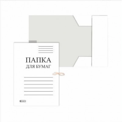 ПАПКА НА ЗАВЯЗКАХ А4 КАРТОН МЕЛОВАННЫЙ 280Г/М LAMARK БЕЛАЯ