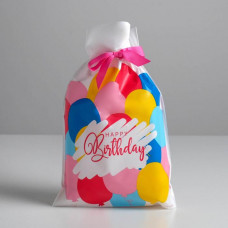 ПАКЕТ ПОДАРОЧНЫЙ ПОЛИЭТИЛЕН 20*30 СМ "HAPPY BIRTHDAY"