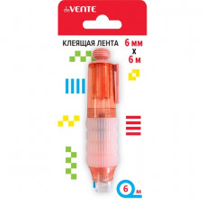КЛЕЙ ЛЕНТА 6MM*6M ДВУХСТОРОННЯЯ КРАСНЫЙ КОРПУС
