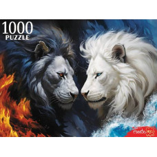 ПАЗЛЫ 1000 ЭЛЕМЕНТОВ "ЧЕРНЫЙ И БЕЛЫЙ ЛЕВ"