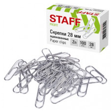 СКРЕПКИ "STAFF" 28ММ 100Ш/У ОЦИНКОВАННЫЕ