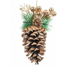 ИГРУШКА УКРАШЕНИЕ ИЗ ПЛАСТИКА ПОДВЕСКА СОСНОВАЯ ШИШКА  9*18СМ