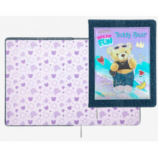 ДНЕВНИК УНИВЕРСАЛЬНЫЙ "TEDDY BEAR' С ОБЛОЖКОЙ ИЗ ДЖИНСОВОЙ ТКАНИ'