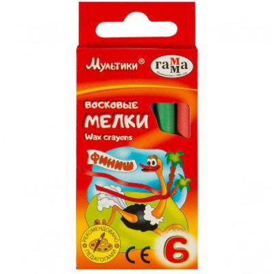 НАБОР ВОСКОВЫХ МЕЛКОВ "МУЛЬТИКИ" 6ЦВ