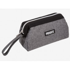 ПЕНАЛ МЯГКИЙ ОБЪЕМНЫЙ "PRIVATE" СЕРЫЙ 21*9*10,5СМ