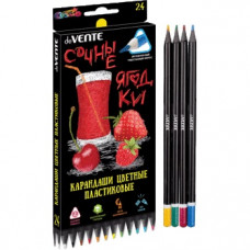 КАРАНДАШИ ЦВЕТНЫЕ ПЛАСТИКОВЫЕ "JUICY BLACK" 24 ЦВ
