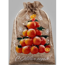 МЕШОЧЕК 20*30СМ "МАНДАРИНЫ" С ТЕРМОНАКЛЕЙКОЙ