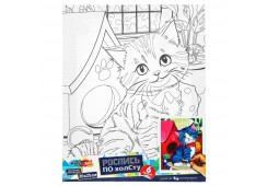 ХОЛСТ С КРАСКАМИ 20*25СМ "КОТИК"