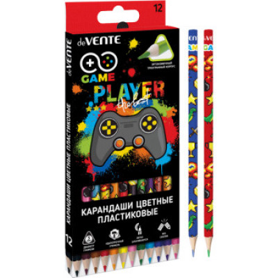 КАРАНДАШИ ЦВЕТНЫЕ ПЛАСТИКОВЫЕ "GAME" 12 ЦВ
