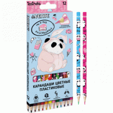 КАРАНДАШИ ЦВЕТНЫЕ ПЛАСТИКОВЫЕ "PANDA" 12 ЦВ