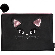 ПАПКА НА МОЛНИИ А4 "BLACK KITTY'' 33*24*1.5 СМ 