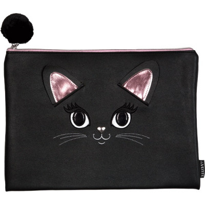 ПАПКА НА МОЛНИИ А4 "BLACK KITTY'' 33*24*1.5 СМ