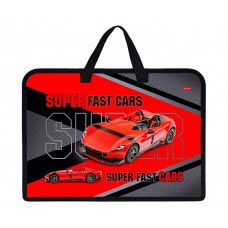 ПАПКА ПОРТФЕЛЬ НА МОЛНИИ С РУЧКАМИ А4 "RED CAR" ПЛАСТИК 34*24,5*7,5СМ