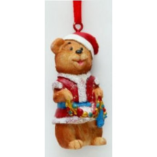 ИГРУШКА УКРАШЕНИЕ "МИШКА В КОСТЮМЕ ДЕДА МОРОЗА" 8 СМ 