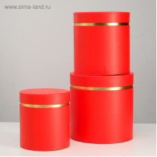 КОРОБКА ПОДАРОЧНАЯ КРУГЛАЯ 17*18СМ "ТУБУС" КРАСНЫЙ