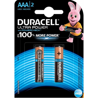 ЭЛЕМЕНТ ПИТАНИЯ DURACELL ULTRA POWER БАТАРЕЙКИ AAA 2ШТ