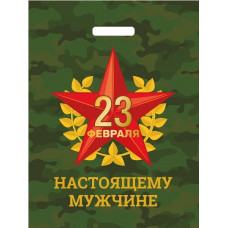 ПАКЕТ ПОДАРОЧНЫЙ 30*40СМ "23 ФЕВРАЛЯ. ЗВЕЗДА"