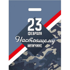 ПАКЕТ ПОДАРОЧНЫЙ 30*40СМ "23 ФЕВРАЛЯ. НАСТОЯЩЕМУ МУЖЧИНЕ"