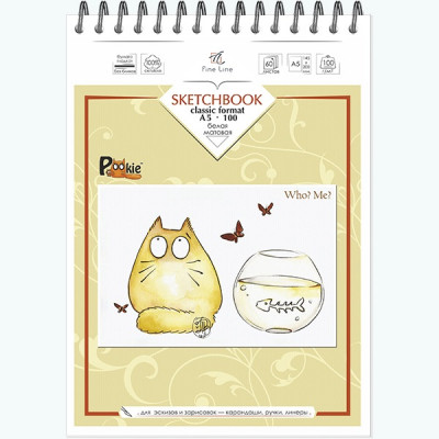 СКЕТЧБУК НА ГРЕБНЕ А5 60 Л 100Г/М2 "SKETCHBOOK" ОФСЕТНАЯ БУМАГА