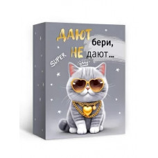 КОРОБКА ПОДАРОЧНАЯ "ДАЮТ - БЕРИ" 25*20*10СМ
