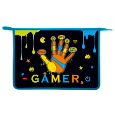ПАПКА ДЛЯ ТЕТРАДЕЙ НА МОЛНИИ А4 "OLD GAMER" ПЛАСТИК 34*24,5*4СМ
